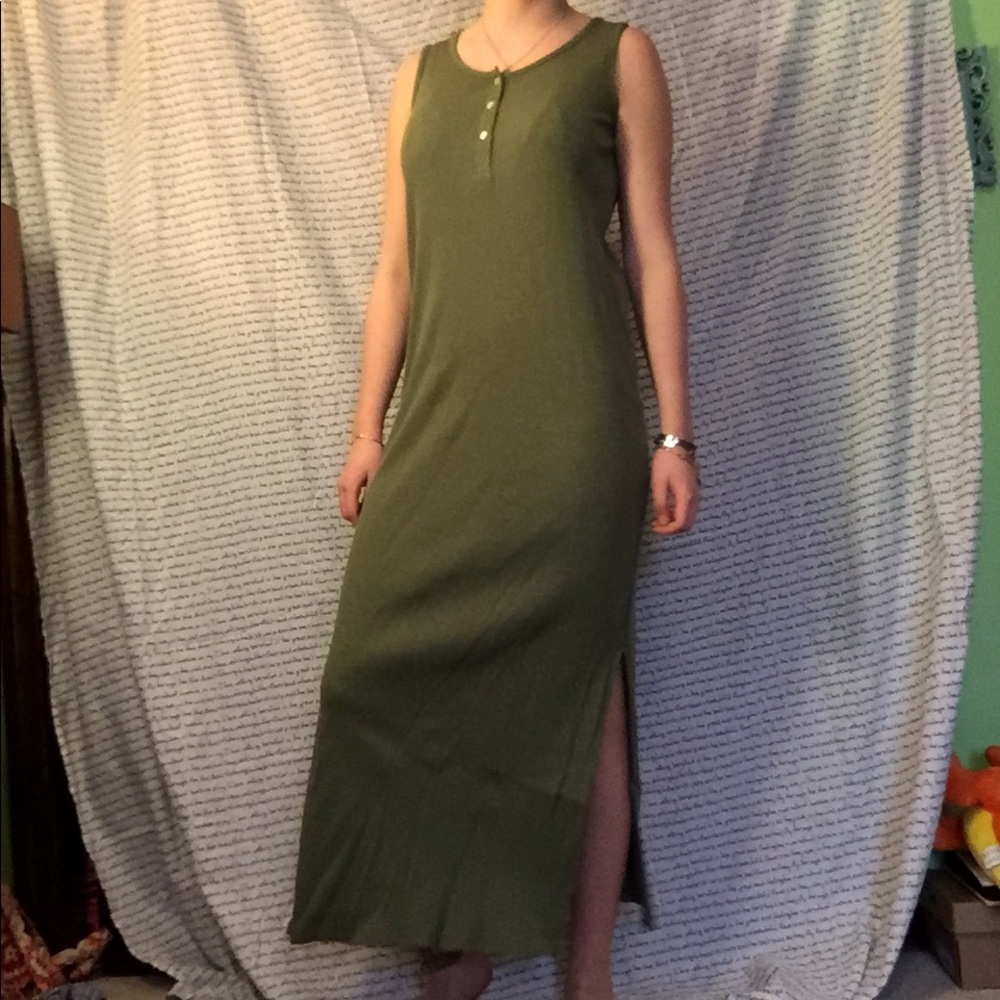 Green ankle length dress